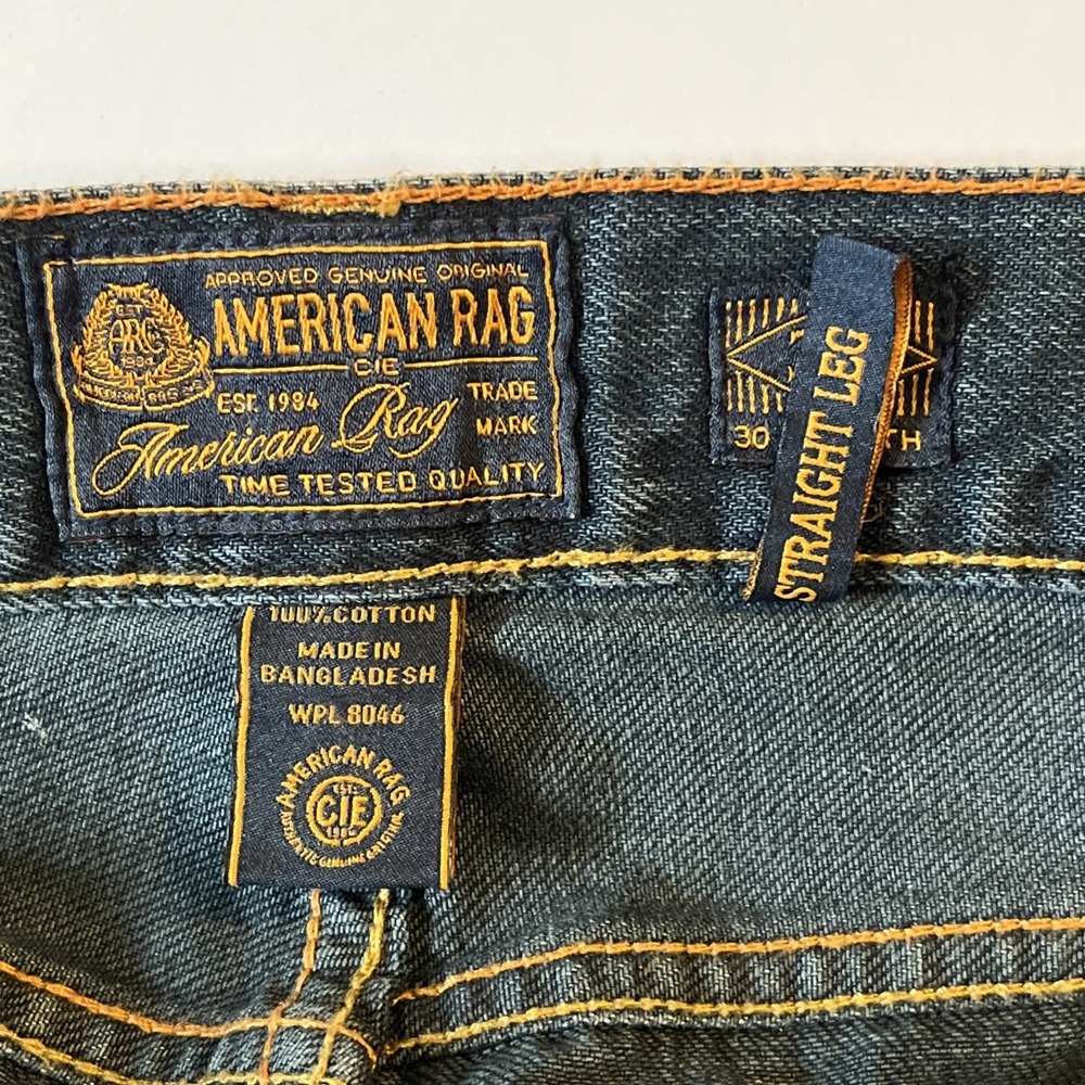 AMERICAN RAG Smith Fit Straight Leg Blue Denim Jeans Men's Size 32 x 30 - Picture 3 of 16